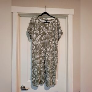 Hilary Radley Green and White Dress with Relaxed Fit | XL